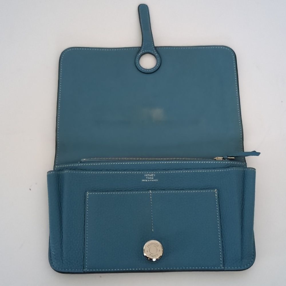 Hermès Dogon Duo Wallet Blue Jean Togo - Picture 6 of 14